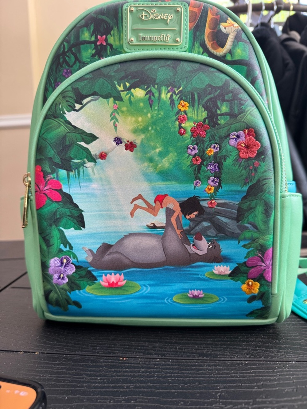 Loungefly Disney Jungle Book Mowgli & Baloo Green Floral Mini Backpack